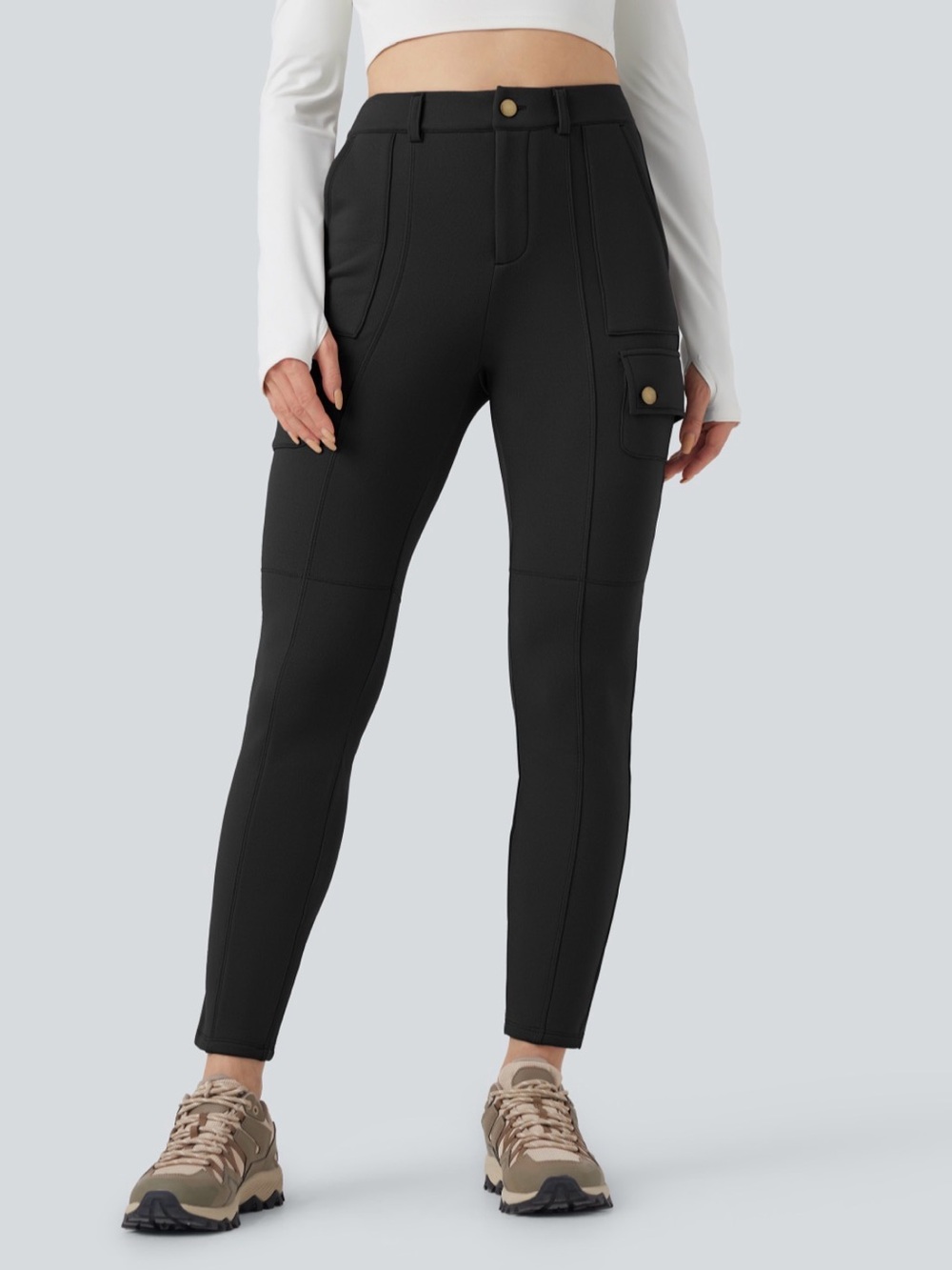 HALARA Black High-Rise Cargo Ponte Leggings XXL